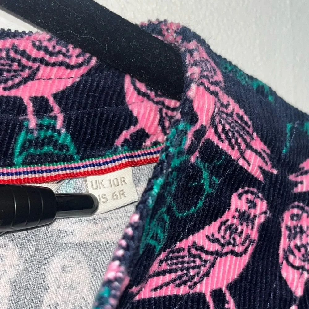Boden Pink Lovebird Print Corduroy Sheath Dress Size 6 Small - Picture 9 of 15